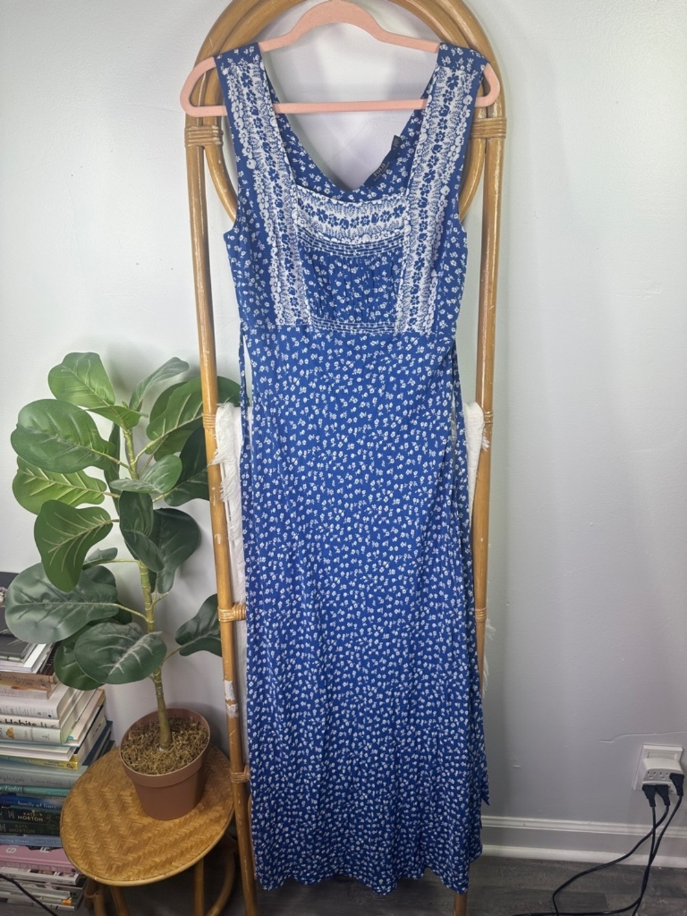 Polo Ralph Lauren Blue Floral Maxi Dress sz 4